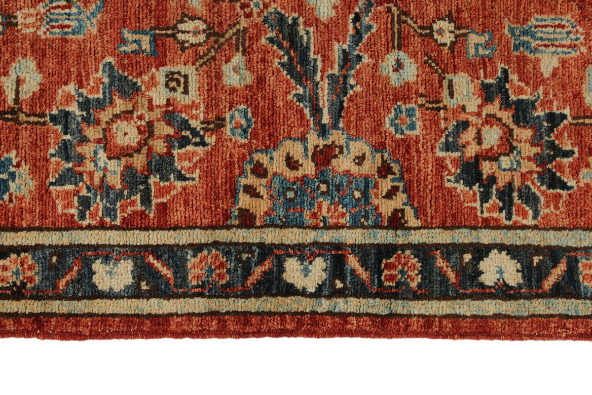 3x8 Rust and Navy Anatolian Traditional Runner