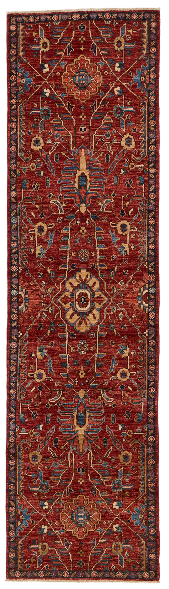 3x10 Rust and Navy Anatolian Traditional Runner