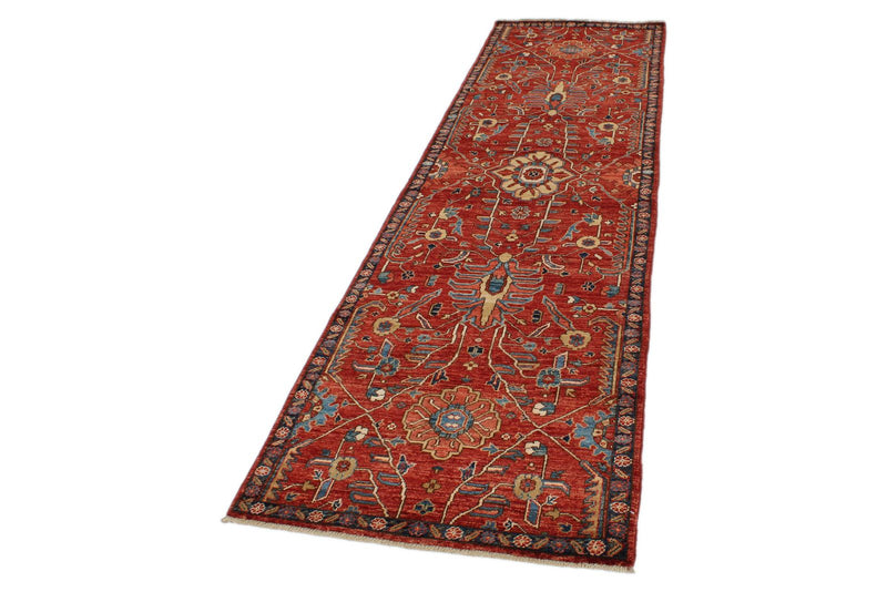 3x10 Rust and Navy Anatolian Traditional Runner