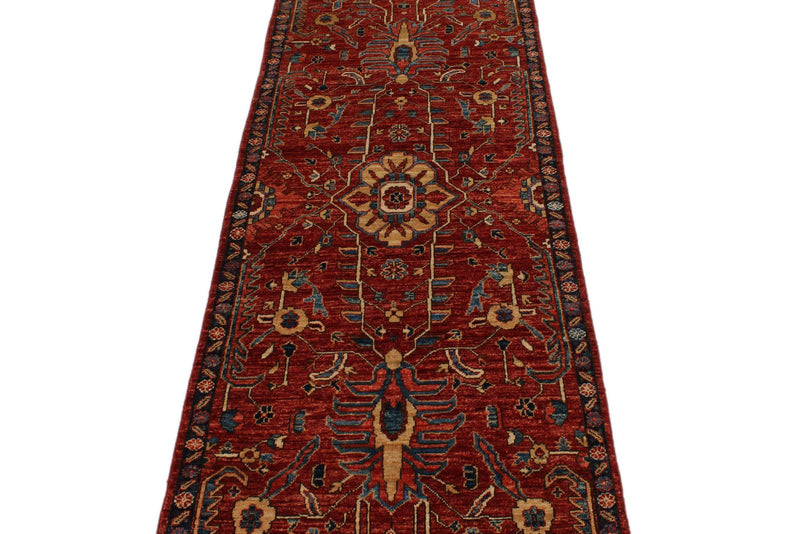 3x10 Rust and Navy Anatolian Traditional Runner