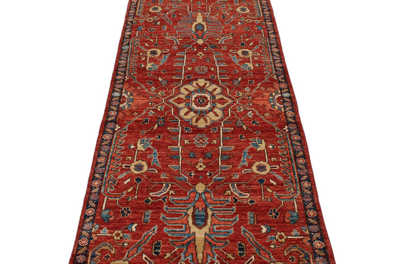 3x10 Rust and Navy Anatolian Traditional Runner