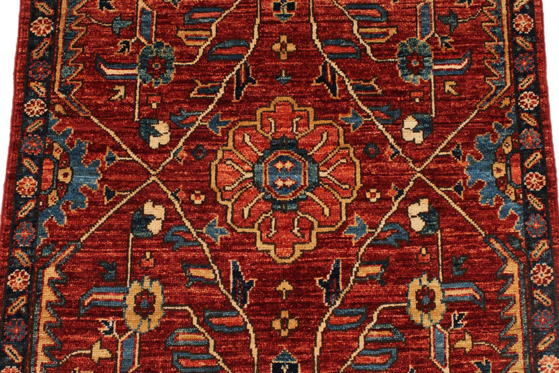 3x10 Rust and Navy Anatolian Traditional Runner