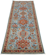 3x8 Blue and Rust Traditional Runner
