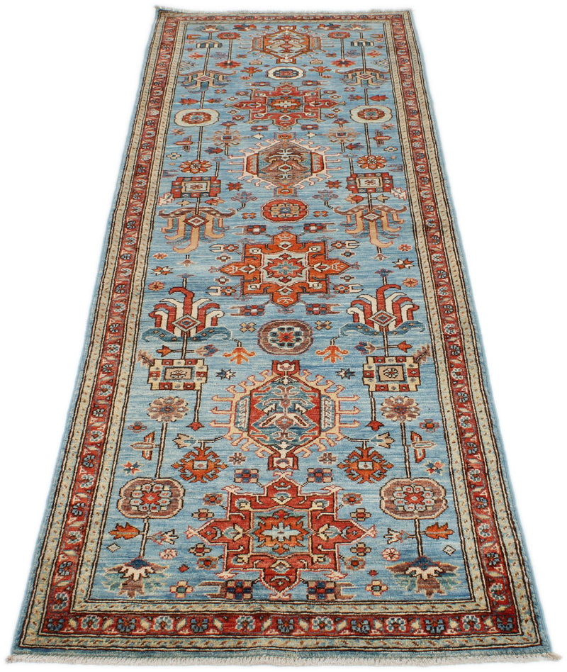 3x8 Blue and Rust Traditional Runner