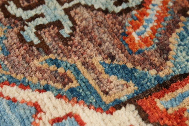 3x8 Blue and Rust Traditional Runner