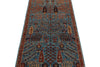 3x8 Light Blue and Rust Traditional Runner