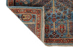 3x8 Light Blue and Rust Traditional Runner
