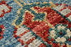 3x8 Light Blue and Rust Traditional Runner