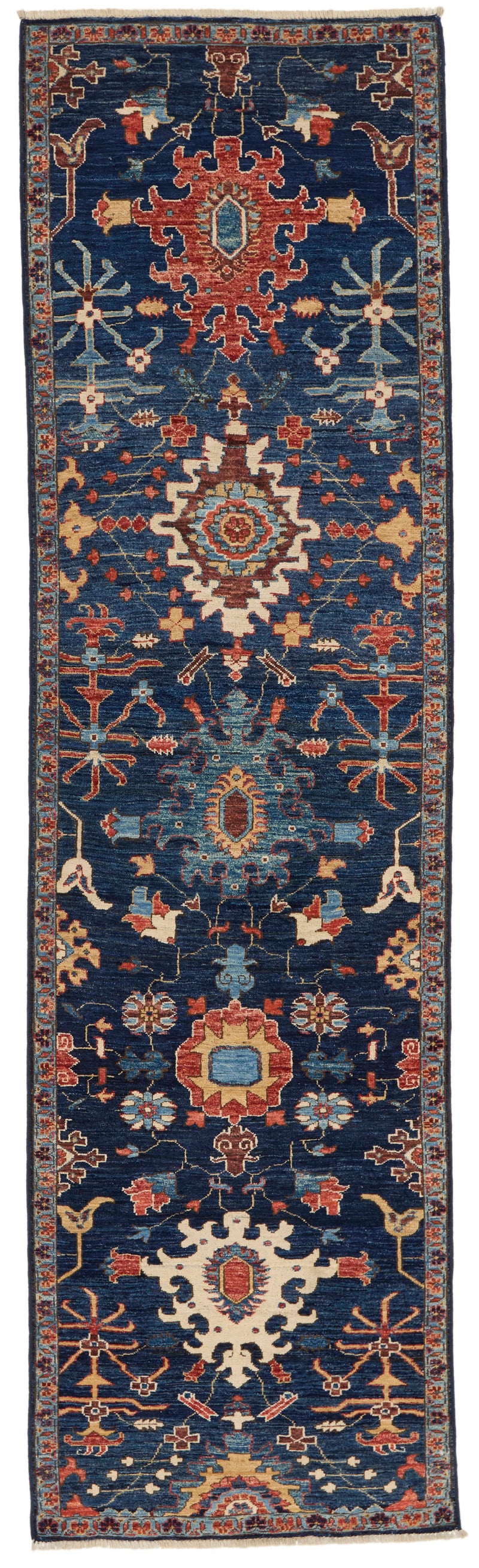 3x10 Navy and Multicolor Anatolian Traditional Runner
