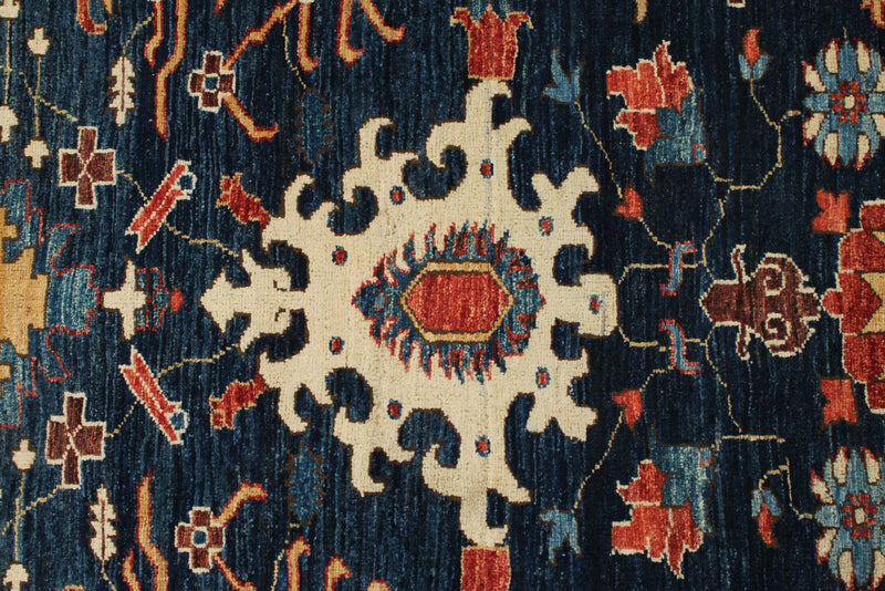 3x10 Navy and Multicolor Anatolian Traditional Runner