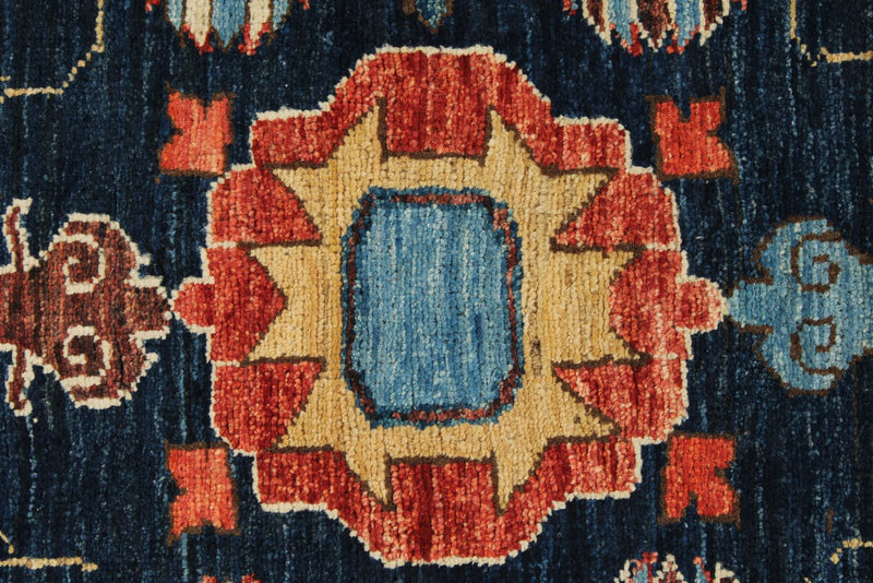 3x10 Navy and Multicolor Anatolian Traditional Runner