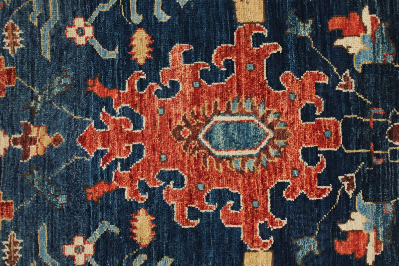 3x10 Navy and Multicolor Anatolian Traditional Runner