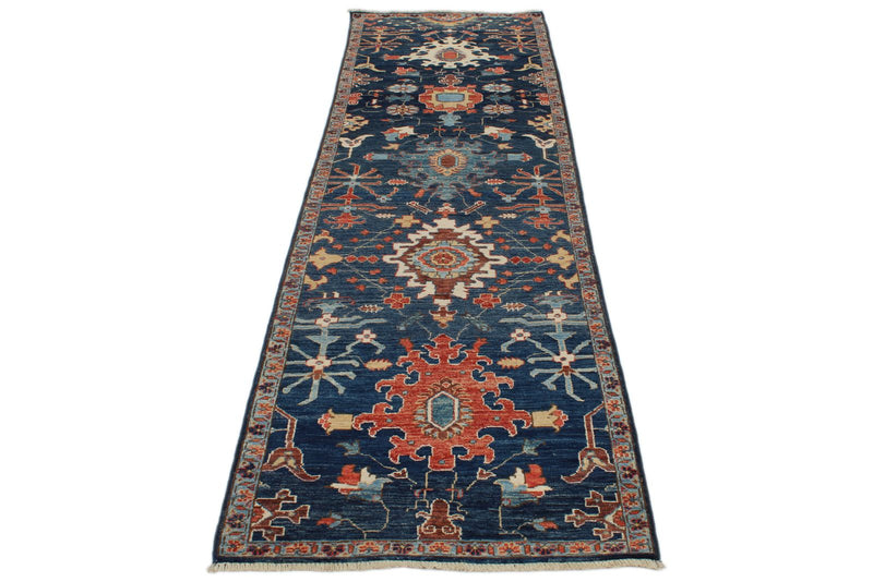3x10 Navy and Multicolor Anatolian Traditional Runner