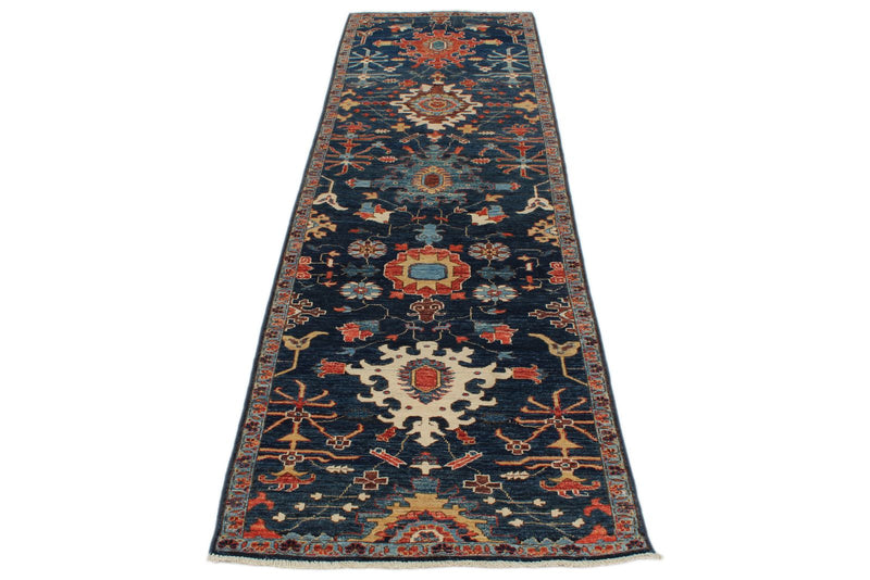 3x10 Navy and Multicolor Anatolian Traditional Runner