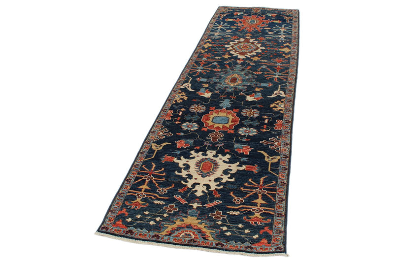 3x10 Navy and Multicolor Anatolian Traditional Runner