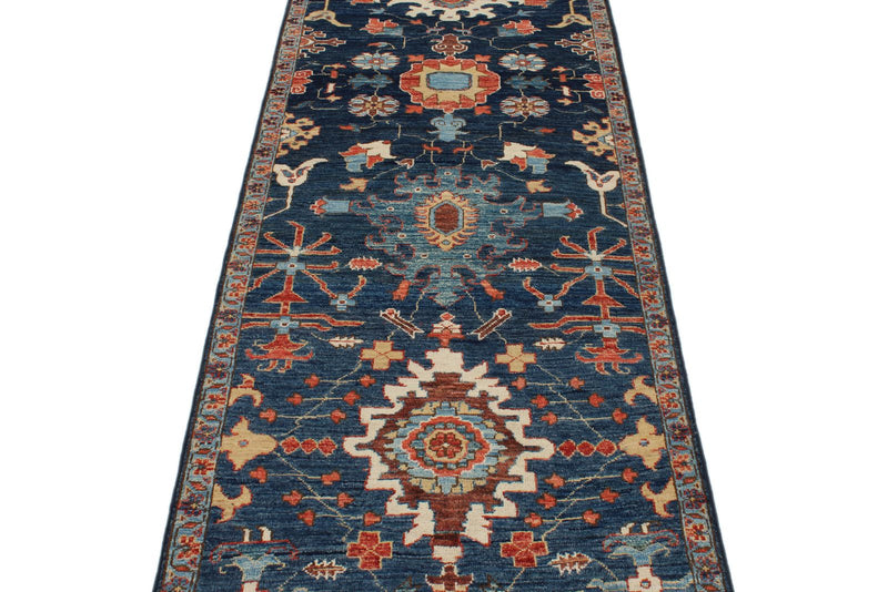 3x10 Navy and Multicolor Anatolian Traditional Runner