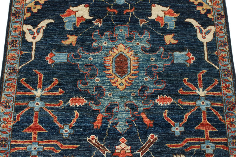 3x10 Navy and Multicolor Anatolian Traditional Runner