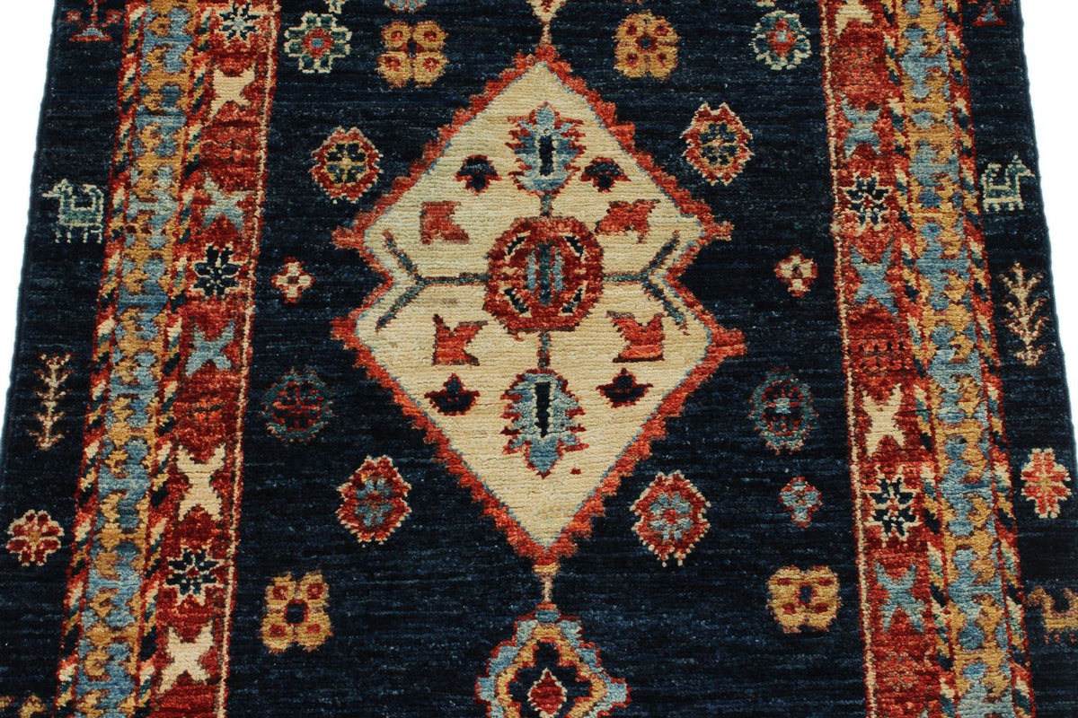 3x10 Navy and Multicolor Anatolian Traditional Runner