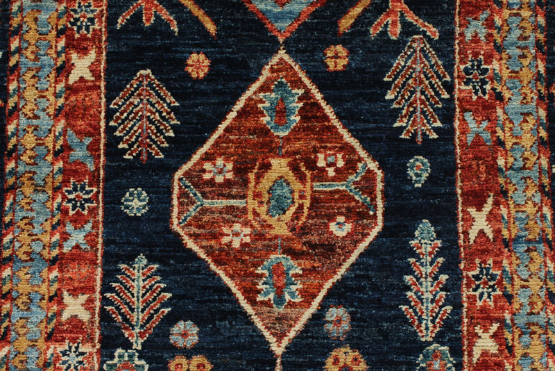3x10 Navy and Multicolor Anatolian Traditional Runner