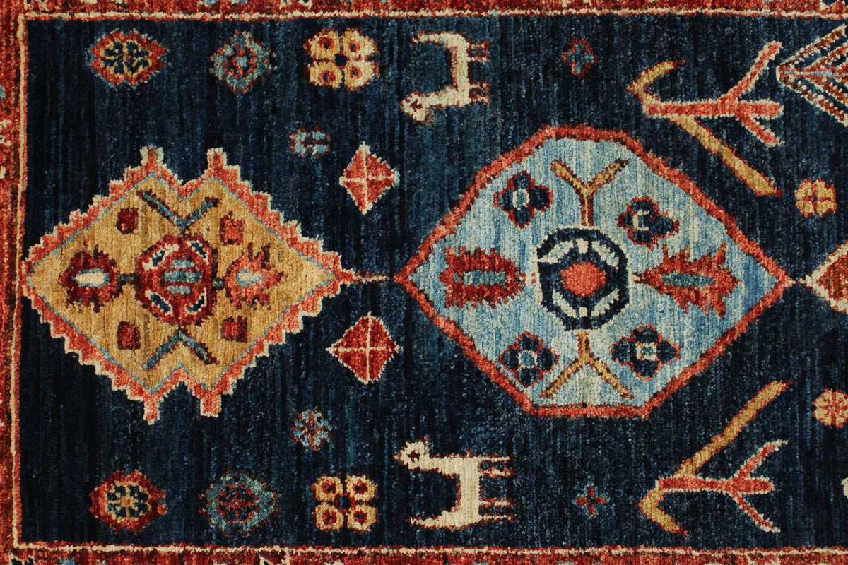 3x10 Navy and Multicolor Anatolian Traditional Runner