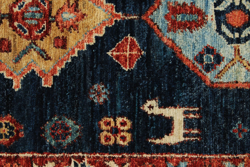 3x10 Navy and Multicolor Anatolian Traditional Runner