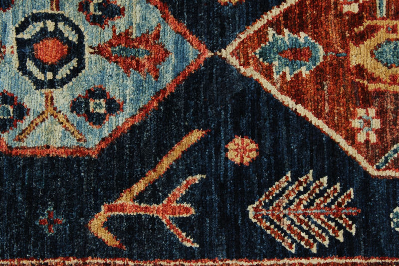 3x10 Navy and Multicolor Anatolian Traditional Runner