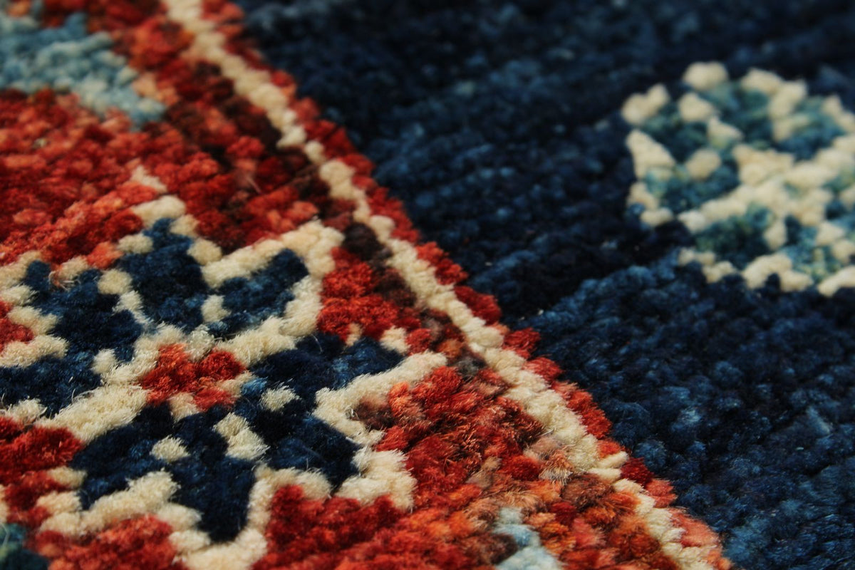 3x10 Navy and Multicolor Anatolian Traditional Runner