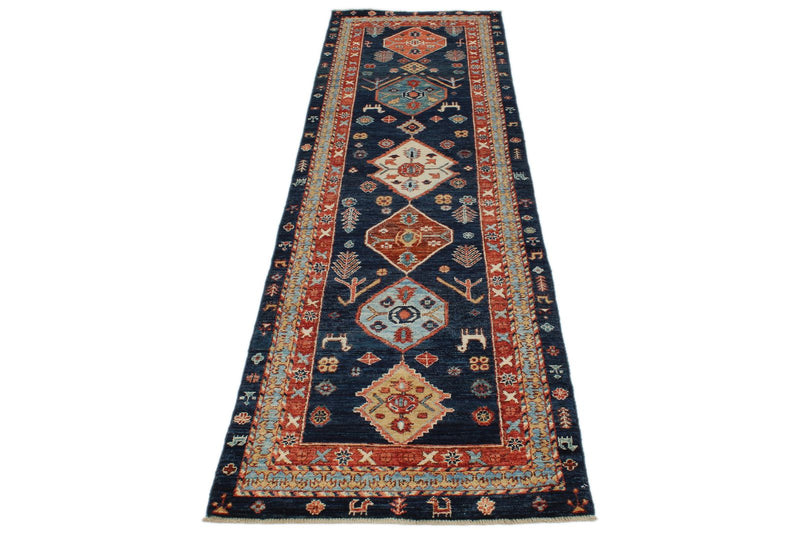 3x10 Navy and Multicolor Anatolian Traditional Runner