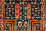 3x8 Navy and Rust Anatolian Traditional Runner
