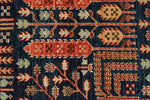 3x8 Navy and Rust Anatolian Traditional Runner