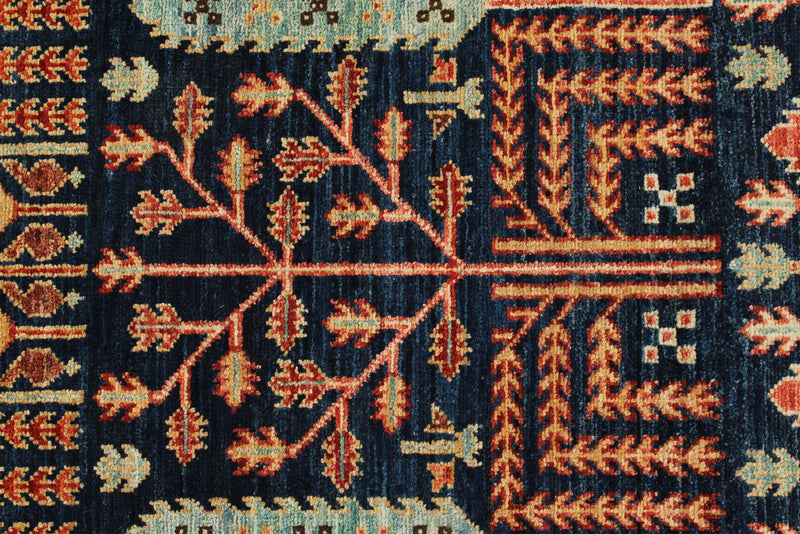 3x8 Navy and Rust Anatolian Traditional Runner