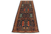 3x8 Navy and Rust Anatolian Traditional Runner