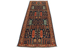 3x8 Navy and Rust Anatolian Traditional Runner