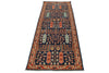 3x8 Navy and Rust Anatolian Traditional Runner