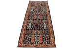 3x8 Navy and Rust Anatolian Traditional Runner