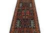 3x8 Navy and Rust Anatolian Traditional Runner