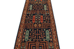 3x8 Navy and Rust Anatolian Traditional Runner
