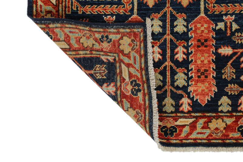 3x8 Navy and Rust Anatolian Traditional Runner