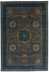 12x17 Navy and Multicolor Turkish Tribal Rug