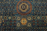 12x17 Navy and Multicolor Turkish Tribal Rug