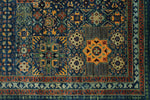 12x17 Navy and Multicolor Turkish Tribal Rug