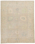 9x11 Beige and Ivory Turkish Oushak Rug