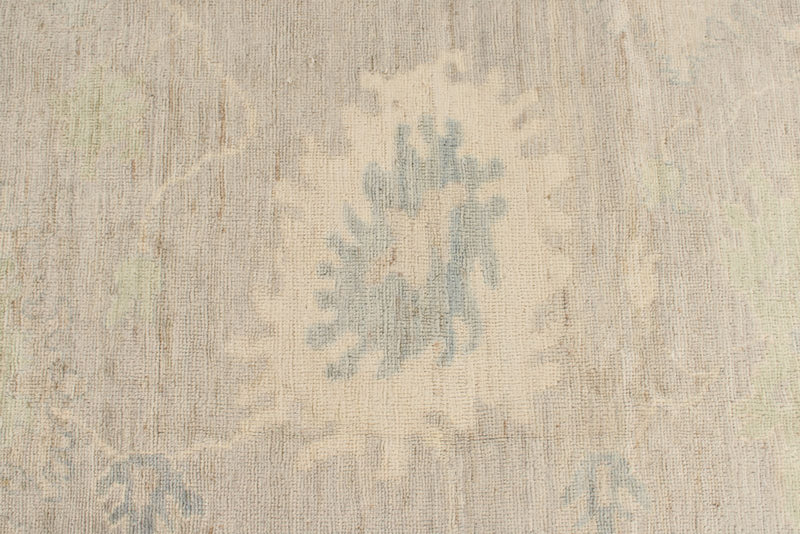 9x11 Beige and Ivory Turkish Oushak Rug