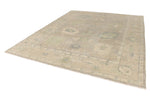 9x11 Beige and Ivory Turkish Oushak Rug