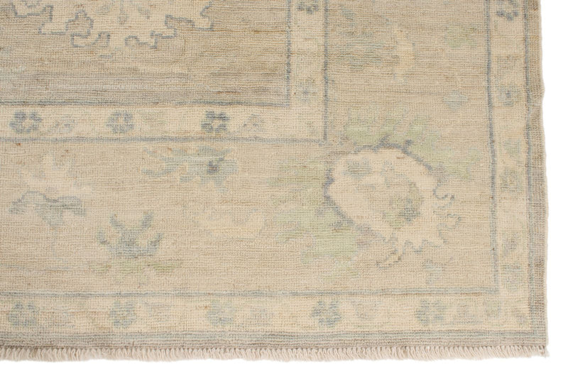 9x11 Beige and Ivory Turkish Oushak Rug