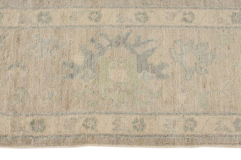 9x11 Beige and Ivory Turkish Oushak Rug