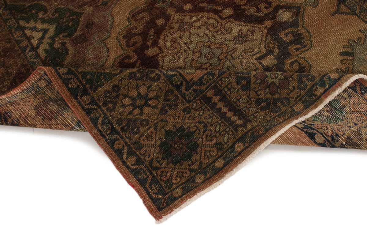 5x13 Beige and Brown Turkish Tribal Runner
