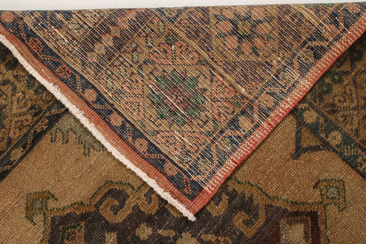 5x13 Beige and Brown Turkish Tribal Runner