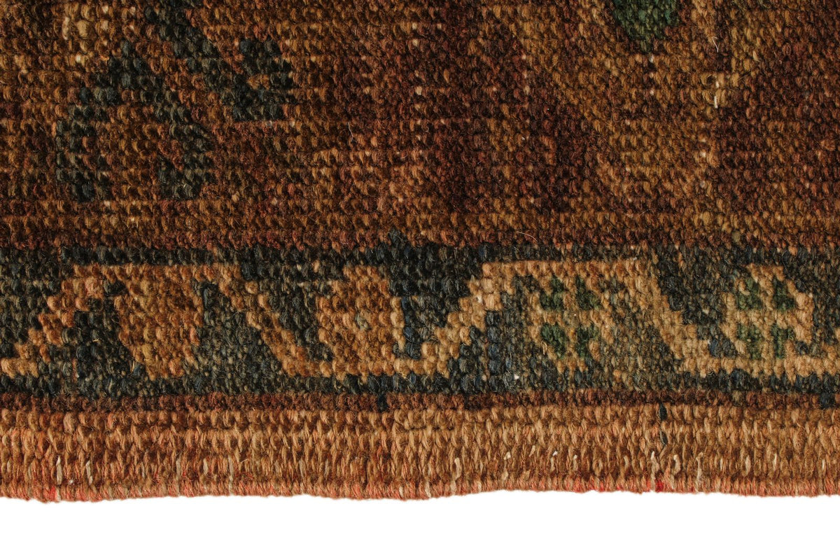 5x13 Beige and Brown Turkish Tribal Runner