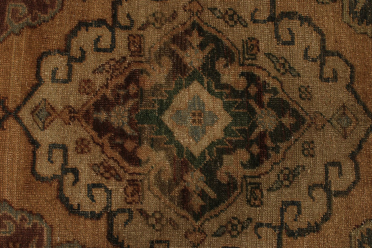 5x13 Beige and Brown Turkish Tribal Runner